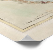 アンティークマサチューセッツ州，プリマス湾の地図 ポスター (角)