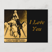 アンティークマソニックフリーメーソンスクエアラブバレンタイン シーズンポストカード (正面)