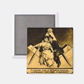 アンティークマソニックフリーメーソンスクエアラブバレンタイン マグネット (正面/裏面)