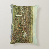 アンティークマップとワシントンDCのパノラマビュー アクセントクッション (裏面(縦))