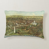 アンティークマップとワシントンDCのパノラマビュー アクセントクッション (裏面)