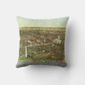 アンティークマップとワシントンDCのパノラマビュー クッション (裏面)