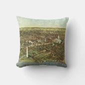 アンティークマップとワシントンDCのパノラマビュー クッション (正面)