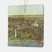 アンティークマップとワシントンDCのパノラマビュー セラミックオーナメント (左)