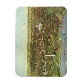 アンティークマップとワシントンDCのパノラマビュー マグネット (縦)