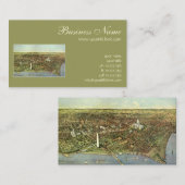 アンティークマップとワシントンDCのパノラマビュー 名刺 (正面/裏面)