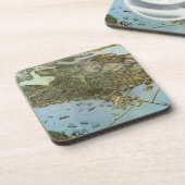 アンティークマップエアリアルビューシティオブシアトルワシントン コースター (左側)