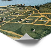 アンティークマップエアリアルビューシティオブシアトルワシントン ポスター (角)