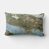 アンティークマップエアリアルビューシティオブシアトルワシントン ランバークッション (裏面)