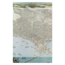 アンティークマップエアリアルビューシティオブシアトルワシントン