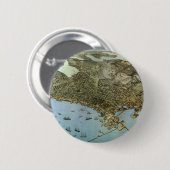 アンティークマップエアリアルビューシティオブシアトルワシントン 缶バッジ (正面&裏面)