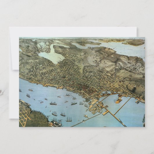 アンティークマップエアリビューシティオブシアトルワシントン (正面)