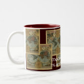 アンティークマップシリーズ ツートーンマグカップ (左)