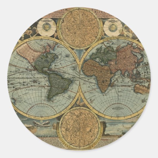 アンティークマップシリーズ ラウンドシール (正面)