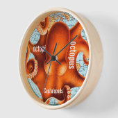 アンティークマップタコの壁時計 壁時計 (傾斜)