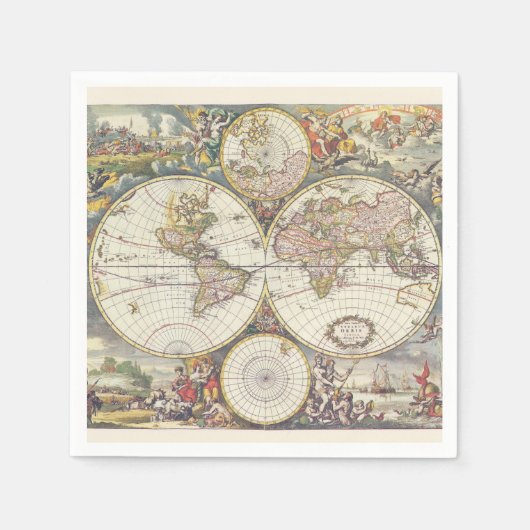 アンティークマップナプキンス スタンダードカクテルナプキン (正面)