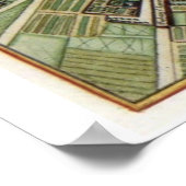 アンティークマップパリヴィンテージ旧 ポスター (角)