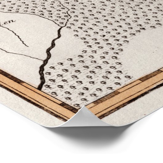 アンティークマッププロシア/ポーランドマスーリアレイクスナードウィー ポスター (角)