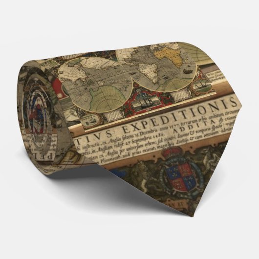 アンティークマップ歴史愛好家のファッション ネクタイ (ロール)