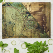 アンティークマップ – キッチンタオル (折り畳み)