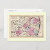 アンティークマップ(モンマス県) 1872ヴィンテージ ポストカード (正面/裏面)