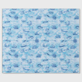アンティークマッ航海のプシーモンスターズシップいかりブルー ラッピングペーパー (フラット)