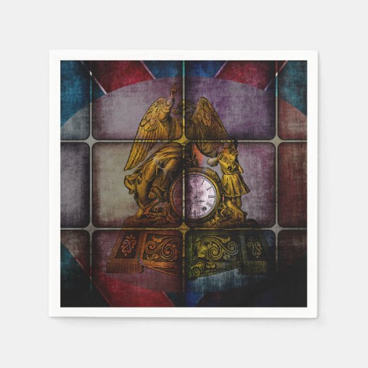 アンティークマントルクロック紙ナプキンス スタンダードカクテルナプキン (正面)