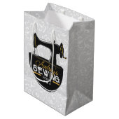 アンティークミシン 名入れ 仕立て屋 洋裁師 ミディアムペーパーバッグ (正面アングル)