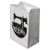 アンティークミシン 名入れ 仕立て屋 洋裁師 ミディアムペーパーバッグ (裏面アングル)