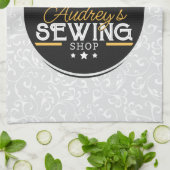 アンティークミシン 縫製士 仕立て屋 キッチンタオル (折り畳み)