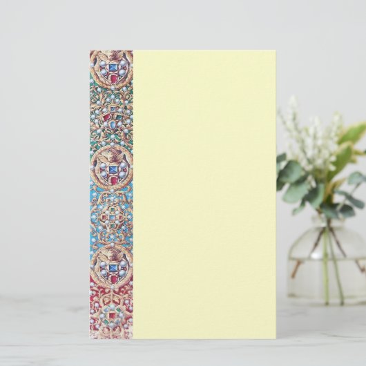 アンティークミニチュア宝石、宝石、真珠、天使 便箋 (スタンド正面)