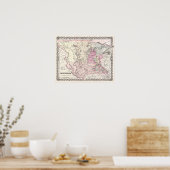 アンティークミネソタ州の地図 ポスター (キッチン)