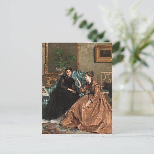 アンティークミュージアム絵画の2姉妹レターレプリカ ポストカード (スタンド正面)