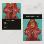 アンティークミュージカル楽器，リラDAガンバ音楽 名刺 (正面/裏面)