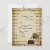 アンティークミュージックテーマとEntreeの選択 出欠カード (正面)