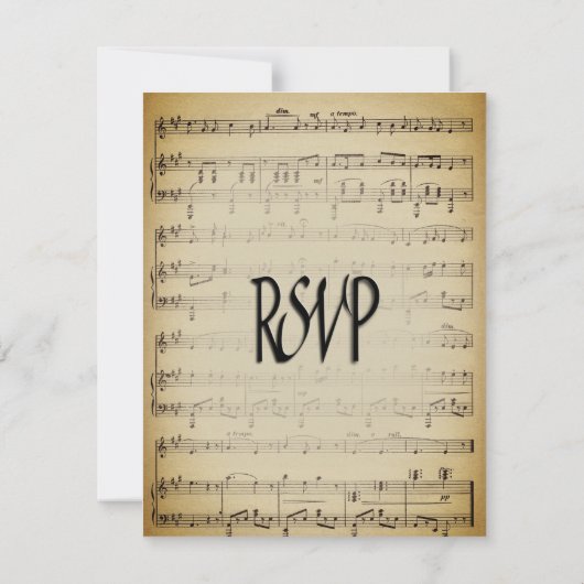 アンティークミュージックテーマとEntreeの選択 出欠カード (裏面)