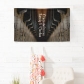 アンティークミュージックピアノレッスンカスタム文字 横断幕 (インサイチュ)