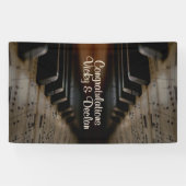 アンティークミュージックピアノレッスンカスタム文字 横断幕 (横)