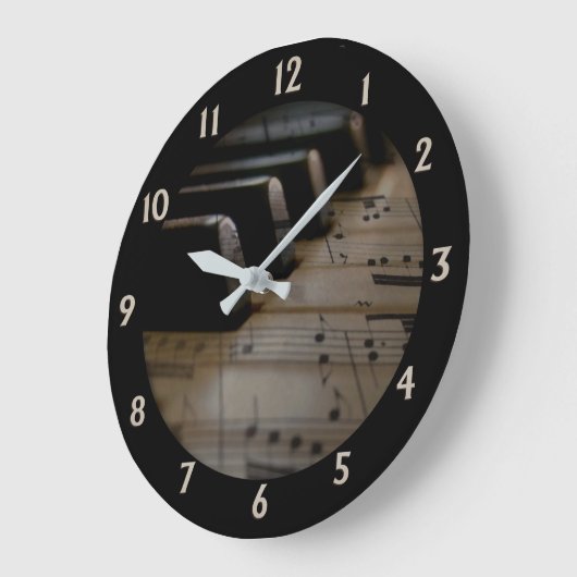 アンティークミュージックピアノ鍵大時計 ラージ壁時計 (傾斜)