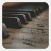 アンティークミュージックピアノ鍵 スクエアシール (正面)