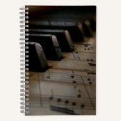アンティークミュージックピアノ鍵 ノートブック (正面)