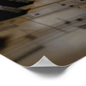 アンティークミュージックピアノ鍵 ポスター (角)