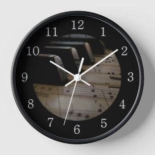 アンティークミュージックピアノ鍵 壁時計