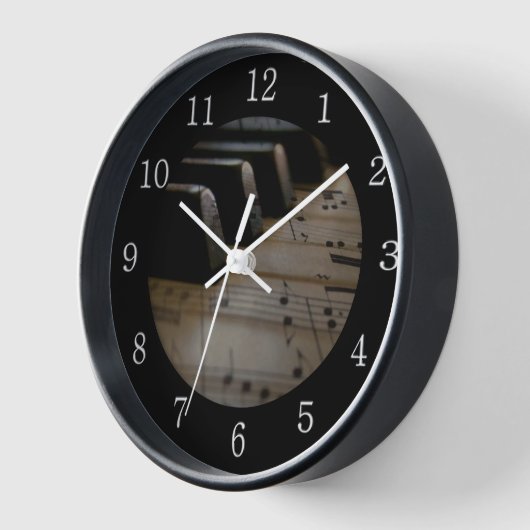 アンティークミュージックピアノ鍵 壁時計 (傾斜)