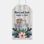 アンティークミルク素朴缶モノグラ結婚ムの金属 ギフトタグ (裏面)