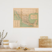 アンティークメキシコの地図エトツユニスデュメキシコ ポスター (キッチン)