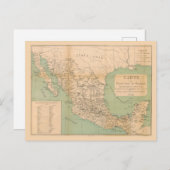 アンティークメキシコの地図エトツユニスデュメキシコ ポストカード (正面/裏面)