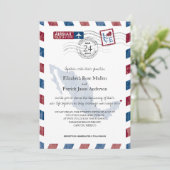 アンティークメキシコエアメール結婚式招待状 招待状 (スタンド正面)