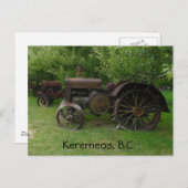 アンティークメタルホイールトラクター ポストカード (正面/裏面)