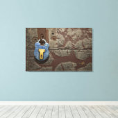 アンティークメタルロックオンストーンウォール キャンバスプリント (インサイチュ (ウッドフロア))